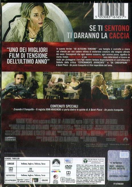 A Quiet Place. Un posto tranquillo (DVD) di John Krasinski - DVD - 2