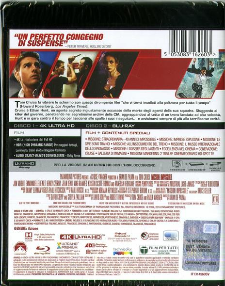 Mission: Impossible (Blu-ray + Blu-ray 4K Ultra HD) di Brian De Palma - Blu-ray + Blu-ray Ultra HD 4K - 2