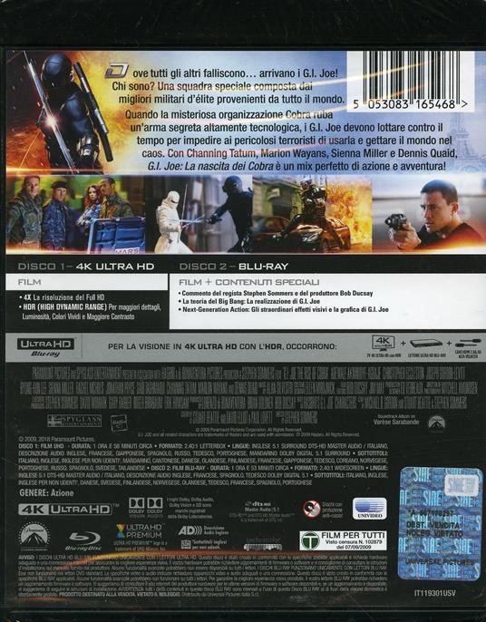 G.I. Joe. La nascita dei Cobra (Blu-ray + Blu-ray Ultra HD 4K) di Stephen Sommers - Blu-ray + Blu-ray Ultra HD 4K - 3