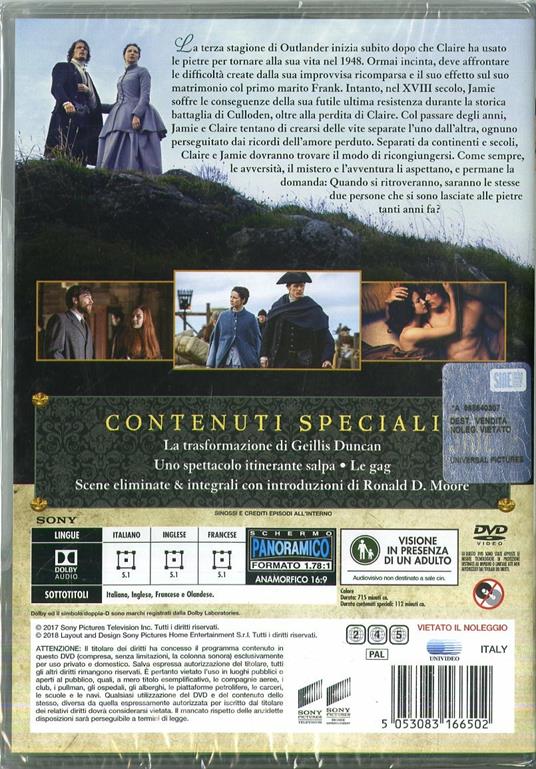 Outlander. Stagione 3. Serie TV ita (5 DVD) di Anna Foerster,Brian Kelly,Metin Hüseyin - DVD - 2