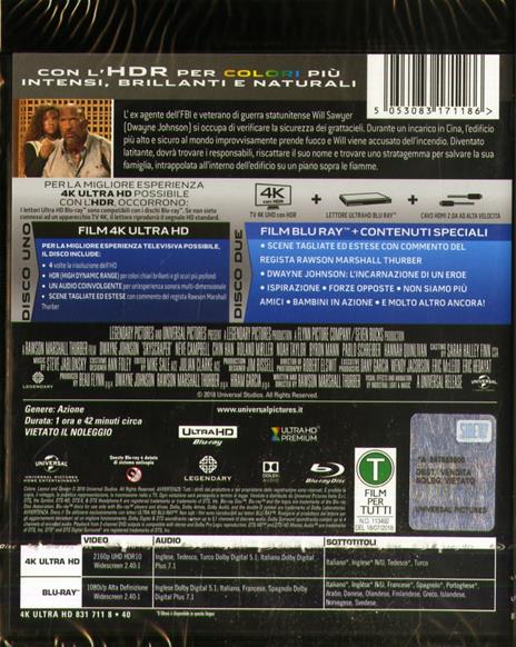 Skyscraper (Blu-ray + Blu-ray 4K Ultra HD) di Rawson Marshall Thurber - Blu-ray + Blu-ray Ultra HD 4K - 3