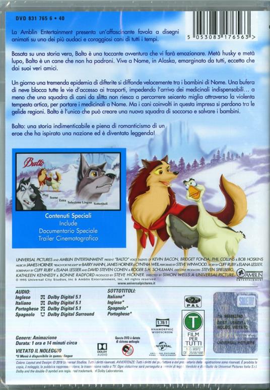 Balto  (DVD) di Simon Wells - DVD - 3