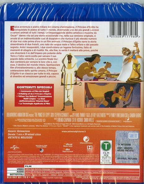 Il principe d'Egitto (Blu-ray) di Brenda Chapman,Steve Hickner - Blu-ray - 2