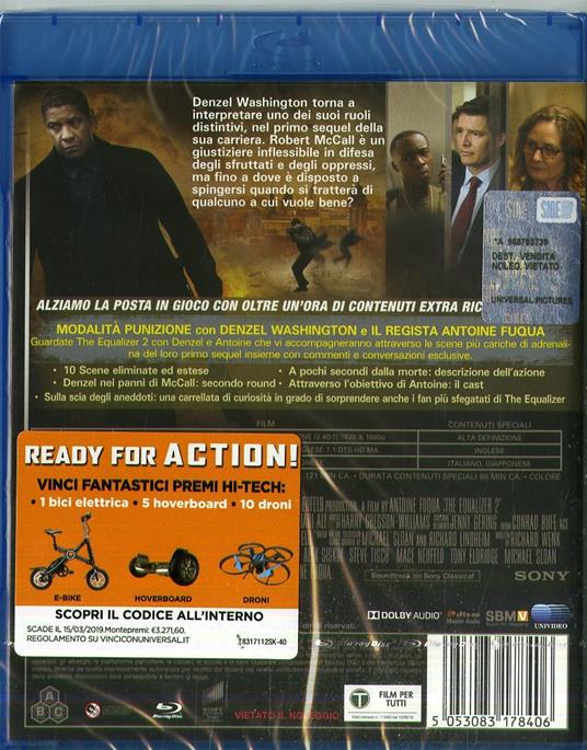 The Equalizer 2. Senza perdono (Blu-ray) di Antoine Fuqua - Blu-ray - 2