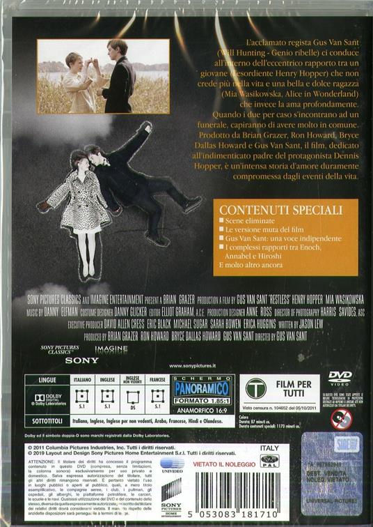 Restless. L'amore che resta. San Valentino Collection (DVD) di Gus Van Sant - DVD - 2