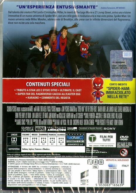 Spider-Man. Un nuovo universo (DVD) di Bob Persichetti,Peter Ramsey,Rodney Rothman - DVD - 2