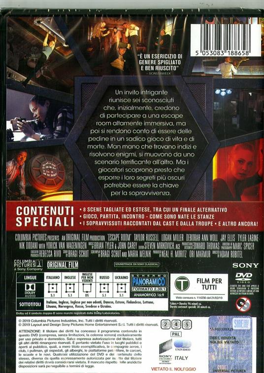 Escape Room (DVD) di Adam Robitel - DVD - 2
