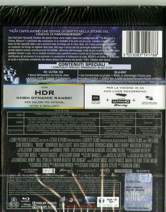Moon (Blu-ray + Blu-ray 4K Ultra HD) di Duncan Jones - Blu-ray + Blu-ray Ultra HD 4K - 2