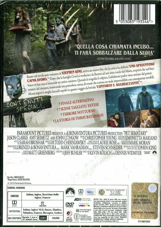 Pet Sematary 2019 (DVD) di Kevin Kölsch,Dennis Widmyer - DVD - 2