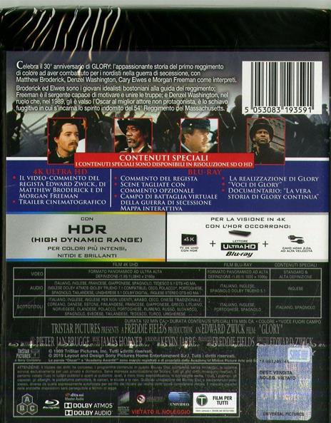 Glory (Blu-ray + Blu-ray Ultra HD 4K) di Edward Zwick - Blu-ray + Blu-ray Ultra HD 4K - 2