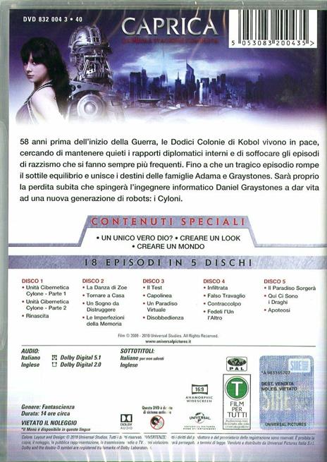 Caprica. Stagione 1. Serie TV ita (5 DVD) di Jeffrey Reiner,Michael Nankin,Jonas Pate,John Dahl - DVD - 2