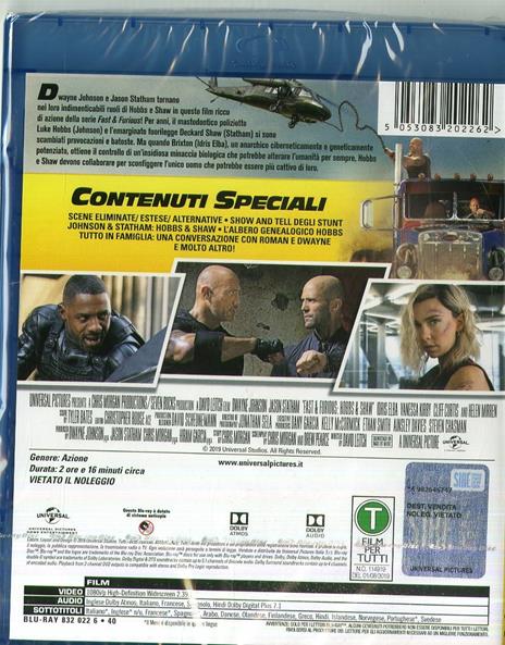 Fast & Furious. Hobbs & Shaw (Blu-ray) di David Leitch - Blu-ray - 2