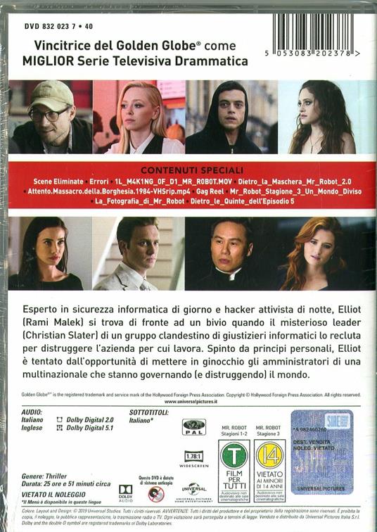 Mr. Robot. Stagioni 1-3. Serie TV ita (10 DVD) di Sam Esmail,Jim McKay,Tricia Brock - DVD - 2