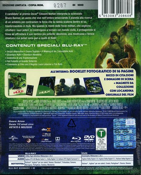 Incredibile Hulk (DVD + Blu-ray) di Louis Leterrier - DVD + Blu-ray - 2