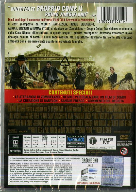 Zombieland 2. Doppio colpo (DVD) di Ruben Fleisher - DVD - 2