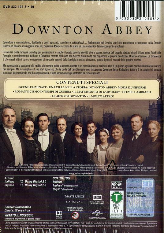 Downton Abbey Collezione Completa Stagione 1-6. Gold Edition. Serie TV ita (24 DVD) di Ashley Pearce,Andy Goddard,Brian Percival,Ben Bolt,Brian Kelly - DVD - 2