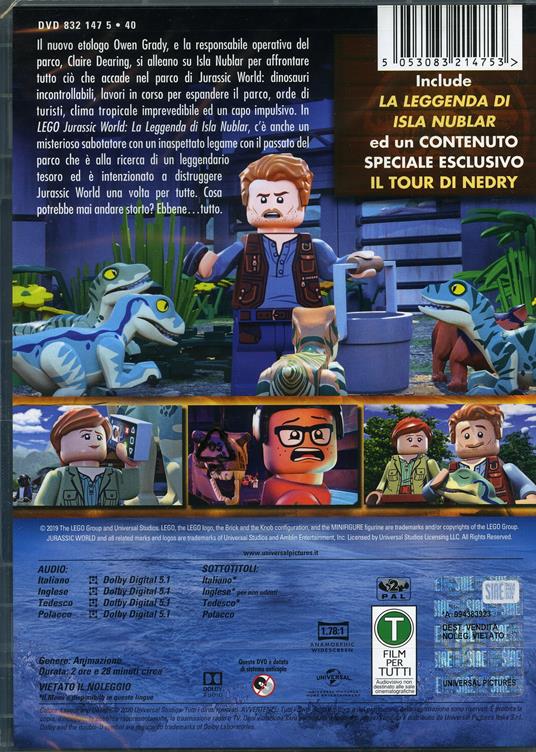 Lego Jurassic World. Isla Nublar (DVD) di Ken Cunningham,Andrew Duncan - DVD - 2