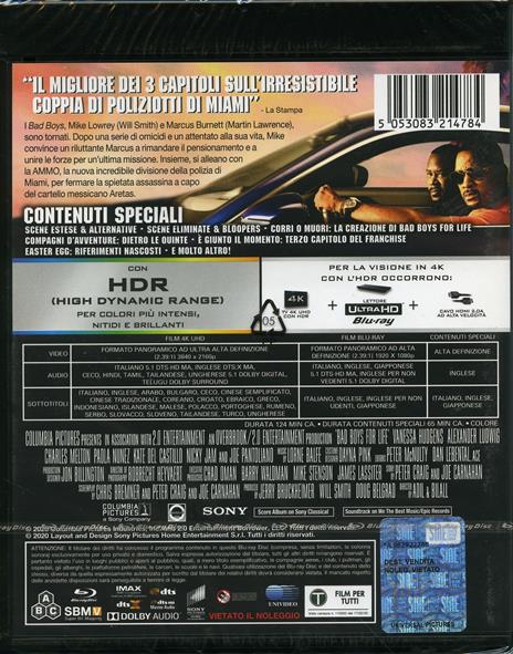 Bad Boys for Life (Blu-ray + Blu-ray UltraHD 4K) di Adil El Arbi,Bilall Fallah - Blu-ray + Blu-ray Ultra HD 4K - 3