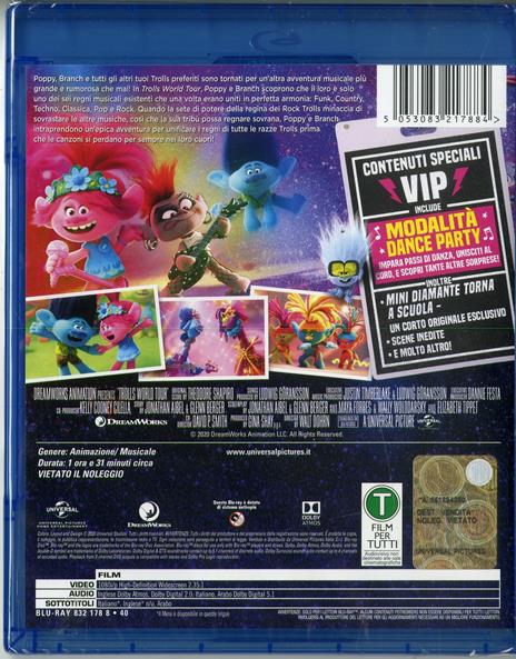 Trolls World Tour (Blu-ray) di Walt Dohrn,David P. Smith - Blu-ray - 2