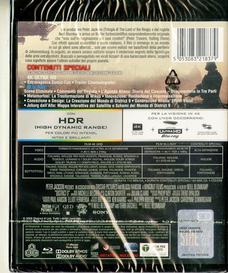 District 9. Vietato ai non-umani (Blu-ray + Blu-ray Ultra HD 4K) di Neill Blomkamp - Blu-ray + Blu-ray Ultra HD 4K - 2