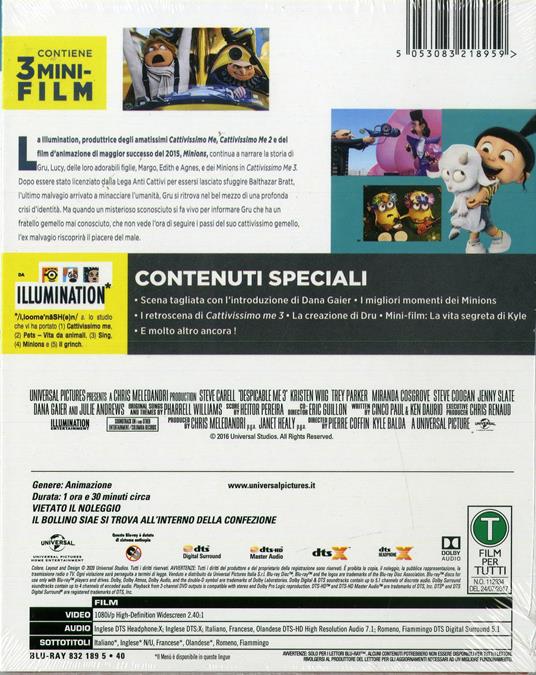 Cattivissimo Me 3 (Blu-ray) di Kyle Balda,Pierre Coffin,Eric Guillon,Chris Renaud - Blu-ray - 2