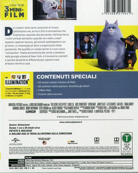 Pets (Blu-ray) di Chris Renaud,Yarrow Cheney - Blu-ray - 2