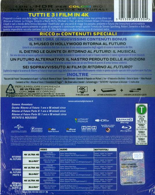 Ritorno al Futuro. Collection 35° Anniversario (4 Blu-ray + 3 Blu-ray Ultra  HD 4K) - Blu-ray + Blu-ray Ultra HD 4K - Film di Robert Zemeckis Fantasy e  fantascienza