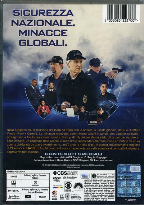 NCIS - Naval Criminal Investigative Service. Stagione 16. Serie TV ita (6 DVD) di Tony Wharmby,Terrence O'Hara,Leslie Libman - DVD - 2