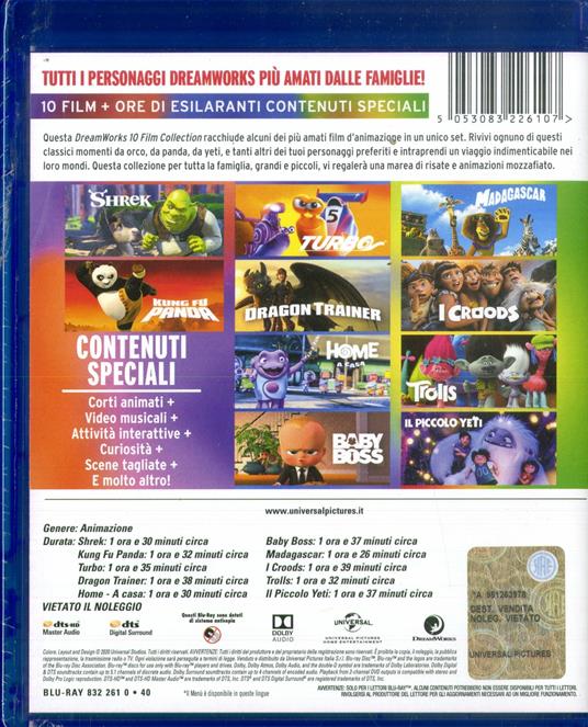DreamWorks. 10 Movie Collection (10 Blu-ray) di Tim Johnson,Jill Culton,Todd Wilderman,Eric Darnell,Tom McGrath,Dean DeBlois,Chris Sanders - 2