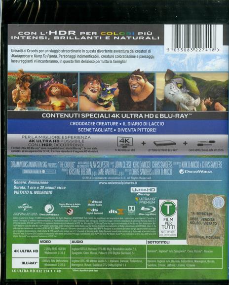 Croods (Blu-ray + Blu-ray Ultra HD 4K) di Kirk De Micco,Chris Sanders - Blu-ray + Blu-ray Ultra HD 4K - 2