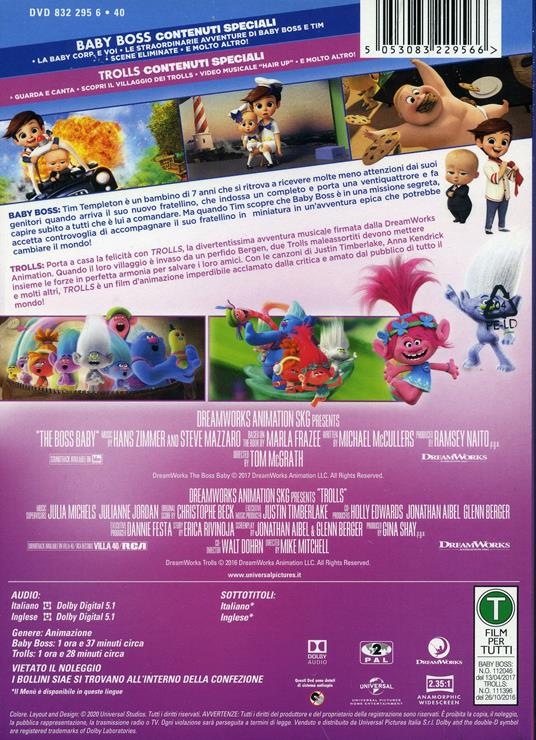 Cofanetto Dreamworks. Baby Boss + Trolls (2 DVD) di Hendel Butoy,Tom McGrath,Mike Mitchell,Walt Dohrn - 2