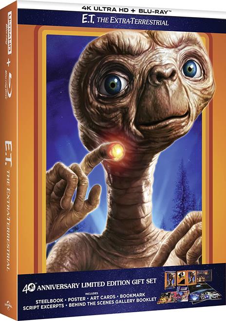 E.T. L'Extraterrestre. 40th Anniversario Steelbook Plus (Blu-ray + Blu-ray Ultra HD 4K) di Steven Spielberg - Blu-ray + Blu-ray Ultra HD 4K