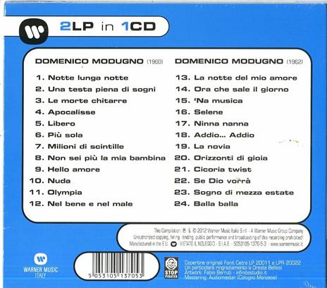 Domenico Modugno (1960) - Domenico Modugno (1962) - CD Audio di Domenico Modugno - 2