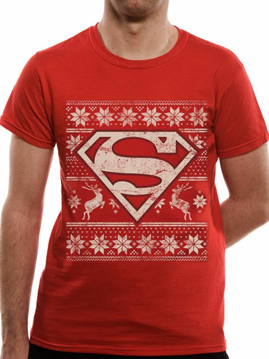 T-Shirt Unisex Tg. M Superman. Fair Isle Logo