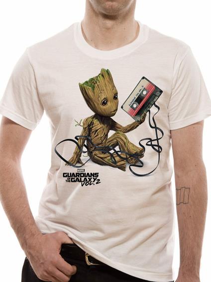 T-Shirt Unisex Tg. M Guardians Of The Galaxy 2.0. Groot & Tape