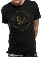 T-Shirt Unisex Tg. Xl. Lord Of The Rings: Gold Metallic Logo