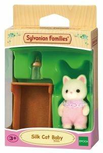 Sylvanian Families 5066 Bebè Gatto Silk con Culla (ex 3417) - 5