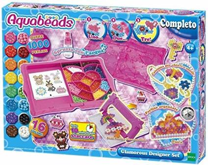 Aquabeads (perline ad acqua) Glamorous Set, Perle 1000 / col 16 Perline, Multicolore, 30989-AQU