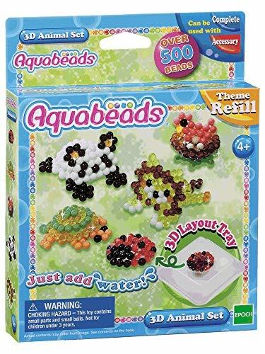 Aquabeads-3D Animal, Perle 540/col 9 3D Set di Perline per Bricolage, Multicolore, AB79218