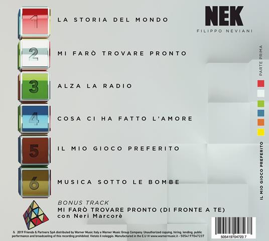 Il mio gioco preferito. Parte prima - CD Audio di Nek - 2