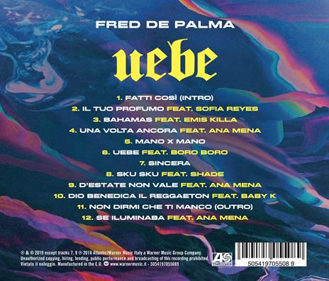 Uebe - CD Audio di Fred De Palma - 2