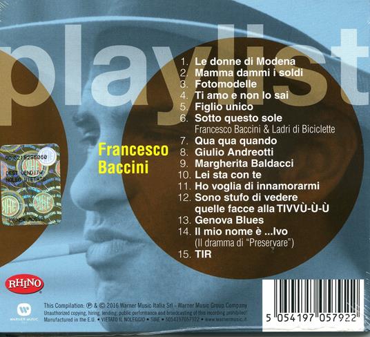 Playlist. Francesco Baccini - CD Audio di Francesco Baccini - 2