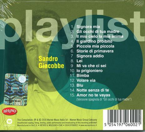 Playlist. Sandro Giacobbe - CD Audio di Sandro Giacobbe - 2
