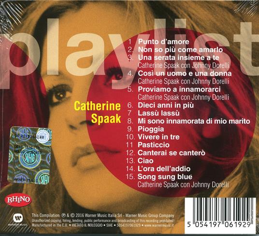 Playlist. Catherine Spaak - CD Audio di Catherine Spaak - 2
