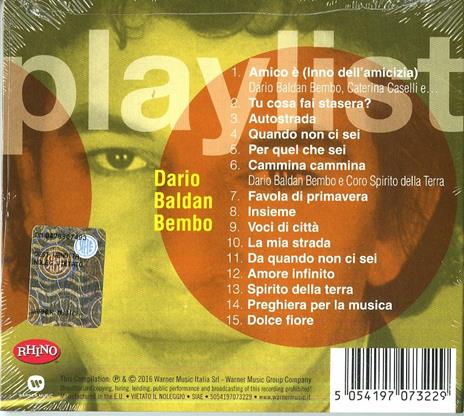 Playlist. Dario Baldan Bembo - CD Audio di Dario Baldan Bembo - 2