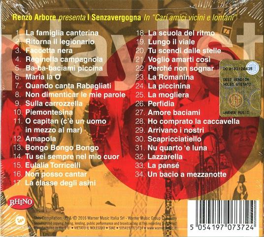 Playlist. Renzo Arbore e i Senzavergogna - CD Audio di Renzo Arbore,Senzavergogna - 2