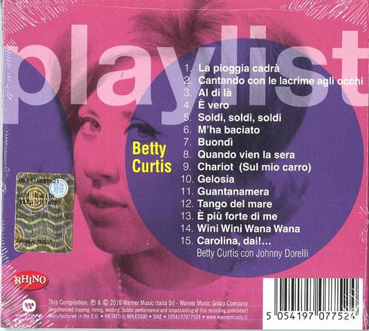 Playlist. Betty Curtis - CD Audio di Betty Curtis - 2