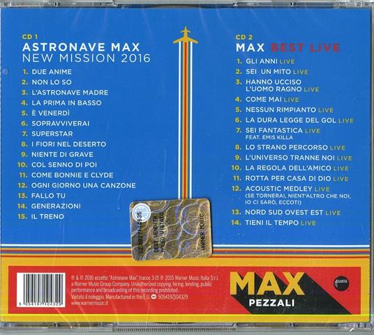 Astronave Max New Mission 2016 - CD Audio di Max Pezzali - 2