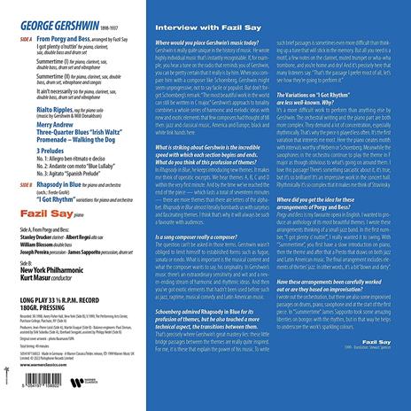 Rhapsody in Blue - Vinile LP di George Gershwin,New York Philharmonic Orchestra,Fazil Say - 2
