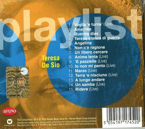 Playlist. Teresa De Sio - CD Audio di Teresa De Sio - 2